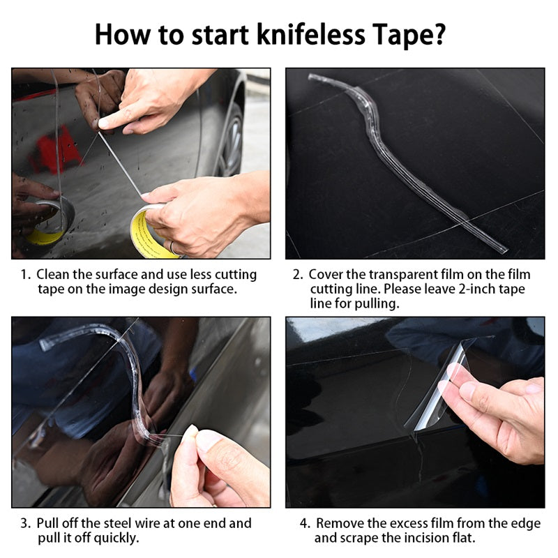 Foshio 5/50meter Vinyl Decal Cut Knifeless Tape Sticker Design Line Car  Wrap Film Cutting Tool Window Tint Trimmer Accessories
