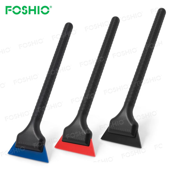 FOSHIO 3PCS Long Handle Window Glass Water Wiper Tint Scraper for Household
