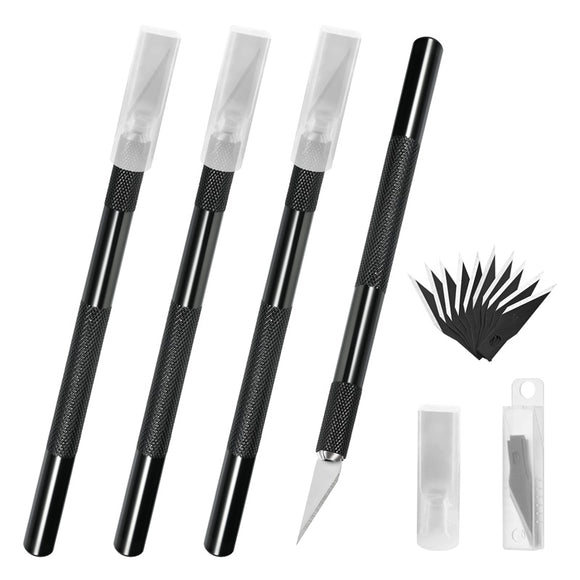 FOSHIO 4PCS Hobby Knife X-acto Knife with 10PCS Replacement Blade Precision Knife Set
