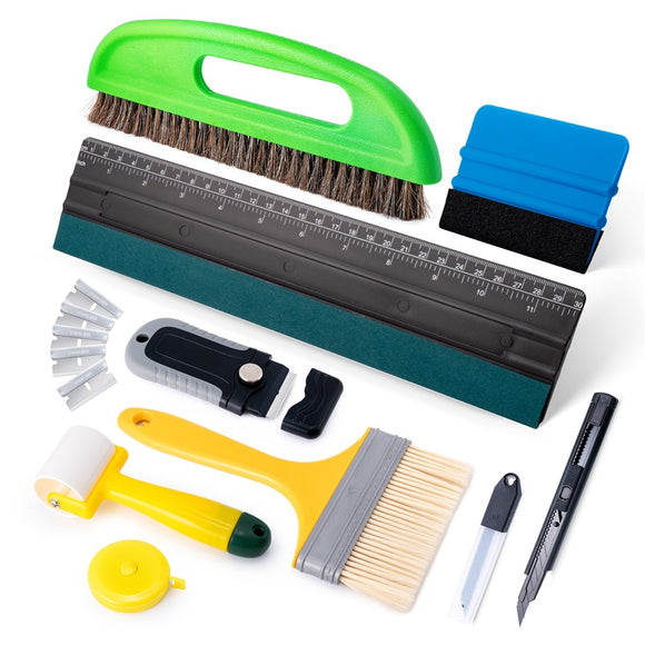 FOSHIO Wallpaper Smoothing Tool Kit Window Film Application Kit Smoothing Paste Brush Squeegee