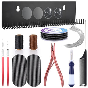 FOSHIO Professional Hair Extension Tool Kit Hair Extension Holder Curved Hair Needle