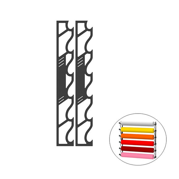 FOSHIO 6 Rolls Media Storage Auto Car Wall Rack Mount for Vinyl Wrap Fabric Decal Holder Graphic