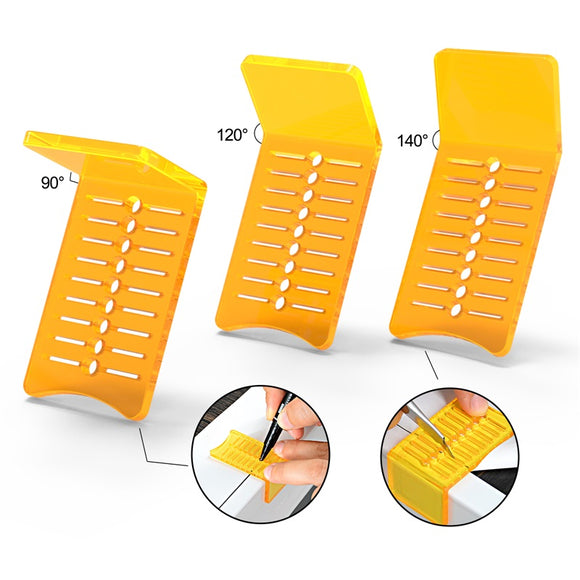 FOSHIO Vinyl Film Install Measure Scraper Wrapping Film Stickers Mark Cutting Aid Tool