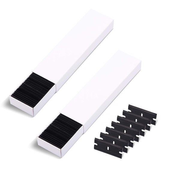 FOSHIO Plastic Razor Blades 200PCS Double Edge Scraper Blades for Adhesive Decals Label Remove