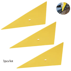 FOSHIO 3PCS Yellow Go Corner Plastic Vinyl Squeegee Window Film Installation Tinting Tool