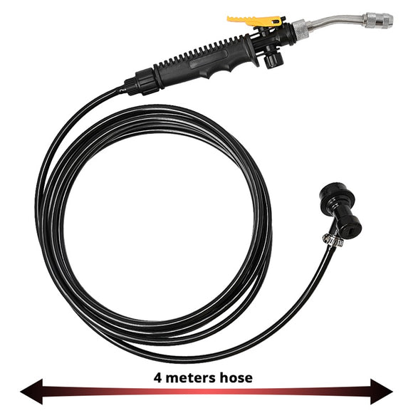 FOSHIO 4m Water Hose with Sprayer Strong Handle Metal Nozzle Water Gun for Car Washing Gardening