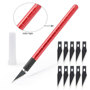 FOSHIO New Metal Carving Scalpel Knife X-acto Knife with Ruler Tape