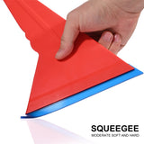 FOSHIO Long Handle Triangle Vehicle Car Tint Window Glass Water Wiper Vinyl Wrapping Squeegee