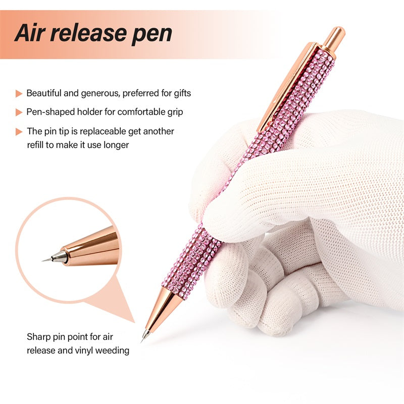 2 Pcs Air Release Weeding Tool Pin Pen Weeding Pen for Vinyl Glitter  Weeding Pinpoint Pen Craft Vinyl Tool (Pink) 