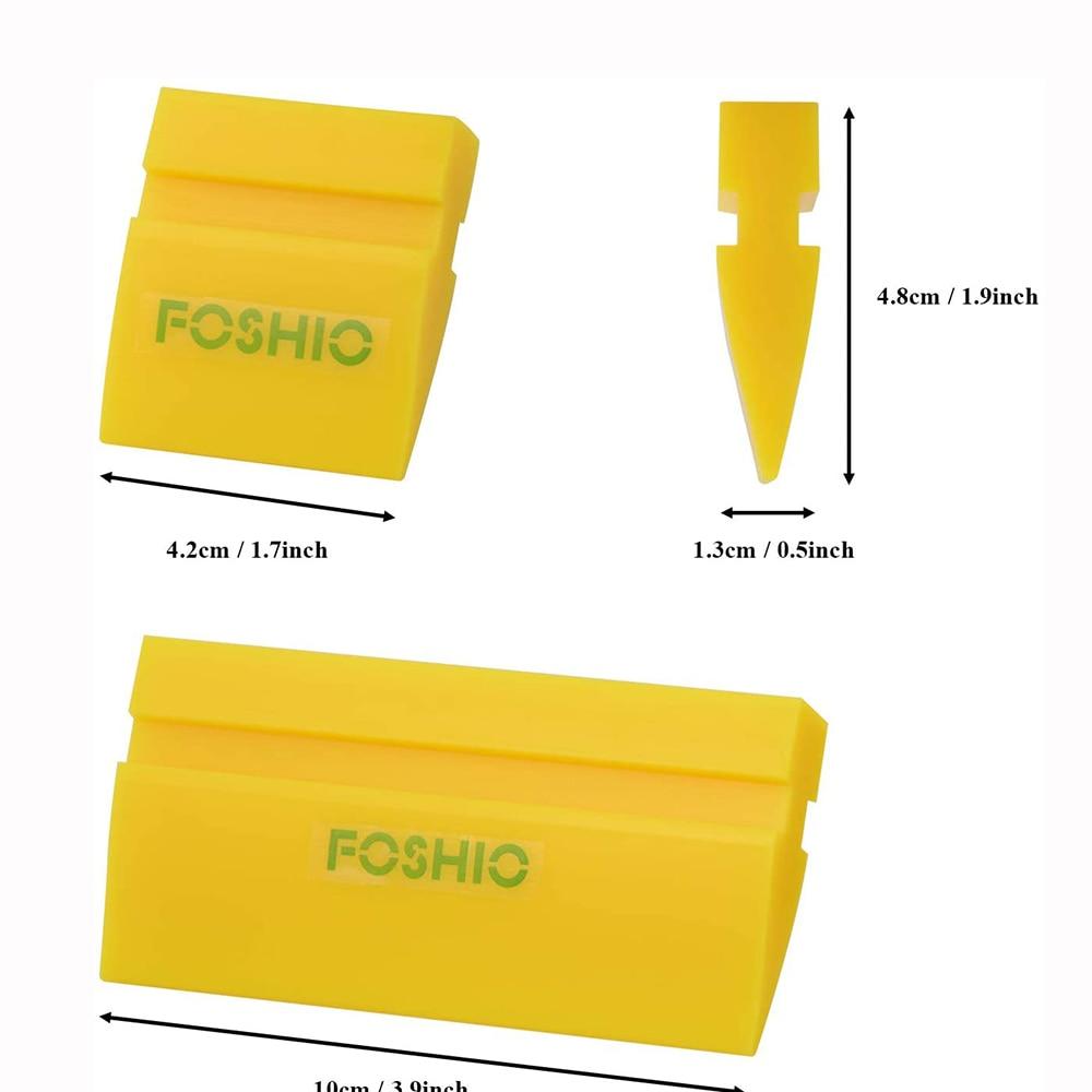 FOSHIO Small Squeegee with 5 Inch Yellow Rubber Blade Mini Wiper Window  Tinting