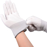 FOSHIO 50Pairs White Working Gloves Anti-static Wrap Tint Safety Nylon Work Gloves