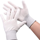 FOSHIO 50Pairs White Working Gloves Anti-static Wrap Tint Safety Nylon Work Gloves