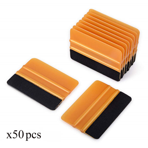 FOSHIO 50pcs 4inch Vinyl Felt Edge Squeegee Window Tint Tool Protective Film Cleaning Tool