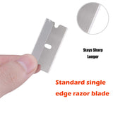 FOSHIO 1.5inch Stainless Steel Blades Single Edge Razor Blade Glue Sticker Remover