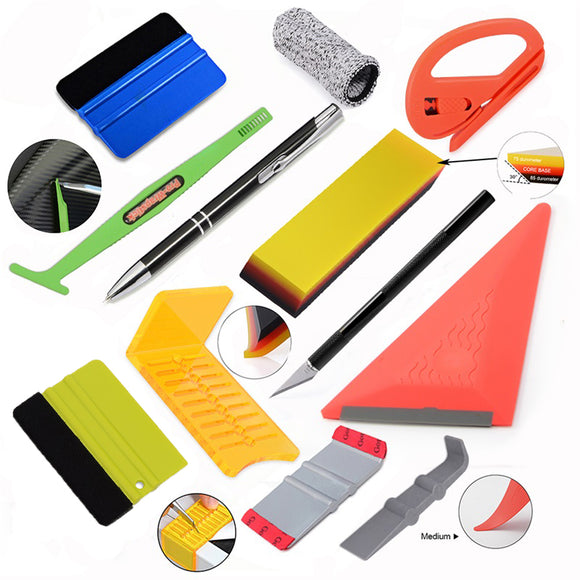 FOSHIO Window Tint Foil Film Tool Set Car Vinyl Wrapping Installing Magnet Squeegee