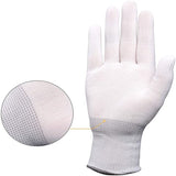 FOSHIO 50Pairs White Working Gloves Anti-static Wrap Tint Safety Nylon Work Gloves